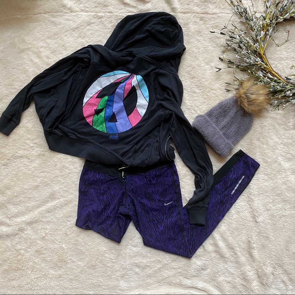 Pink Peace Zip Up Hoodie